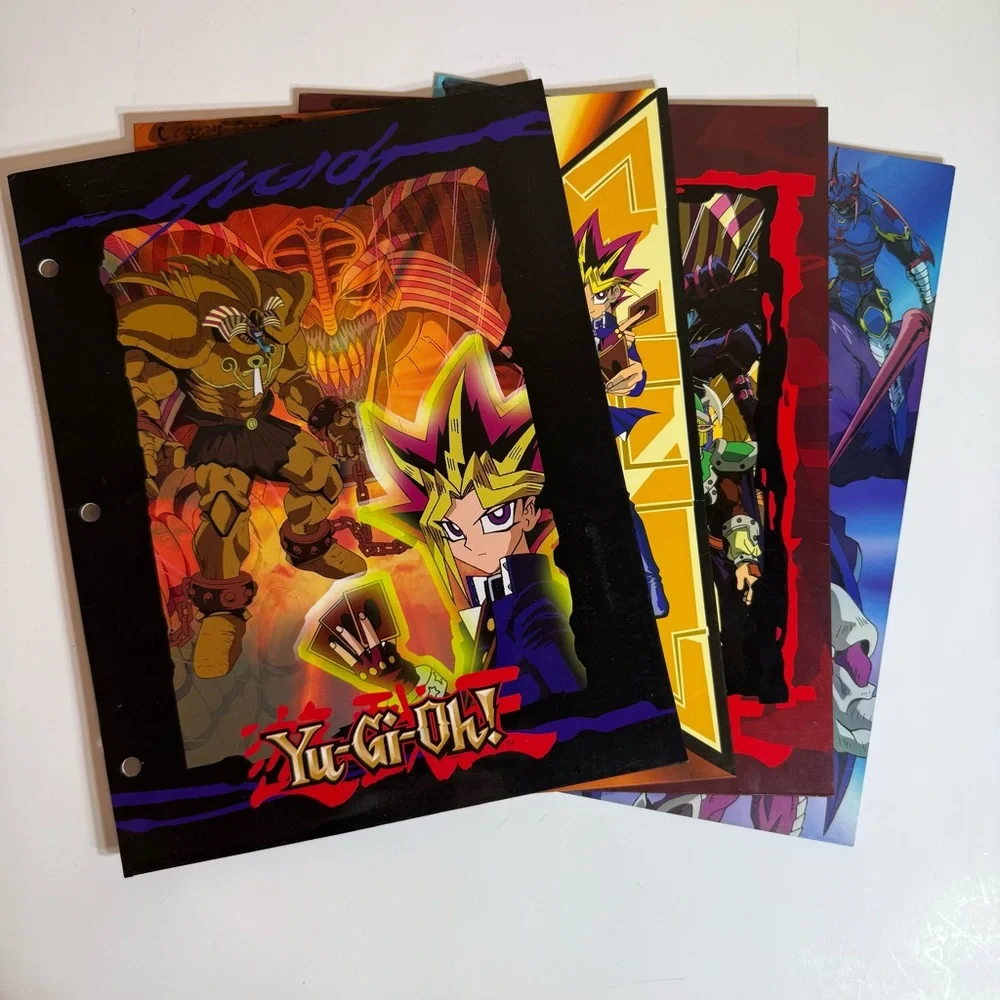 Yu-Gi-Oh! Yugioh Folders Lot Of 4 2003 Starpoint 3 Ring Hole Pockets Binder Used